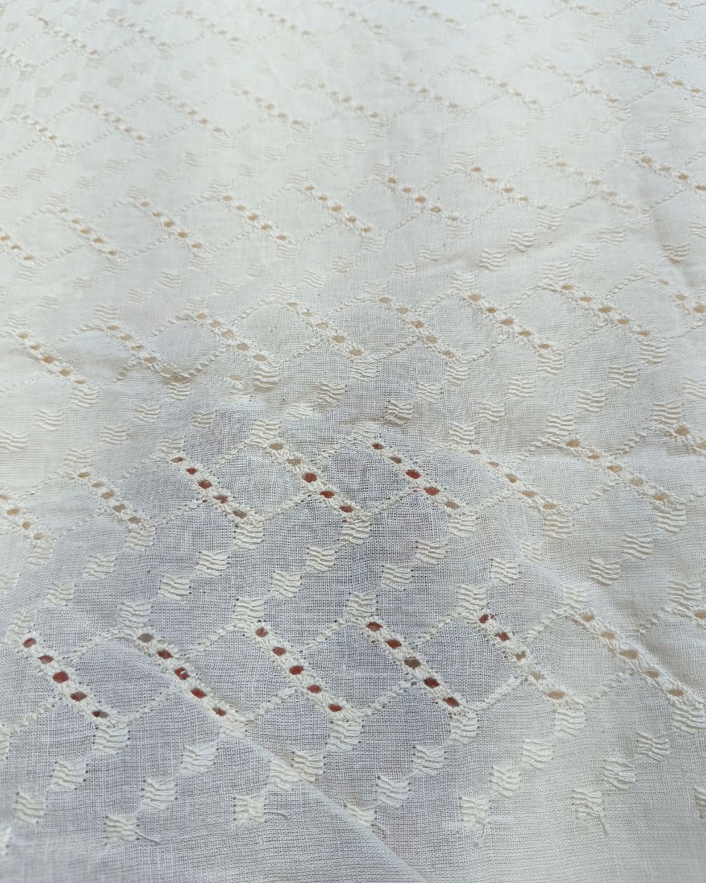 Dyeable Pure Cotton Hakoba Fabric Off White Colour 45 Inches Width