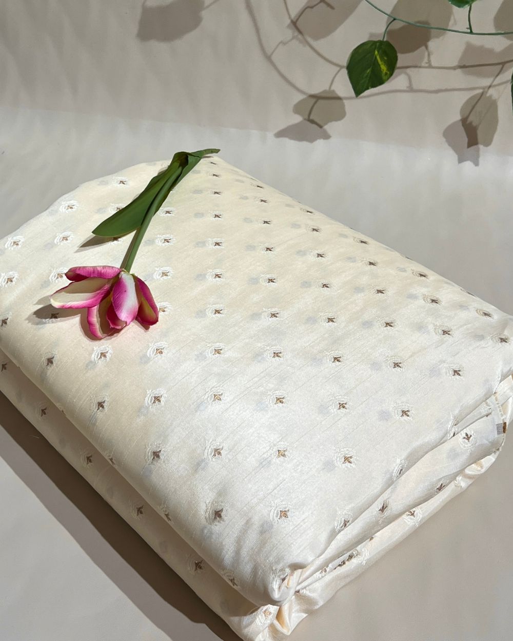 Brocade Creamy Off White Colour 60 Inches Width