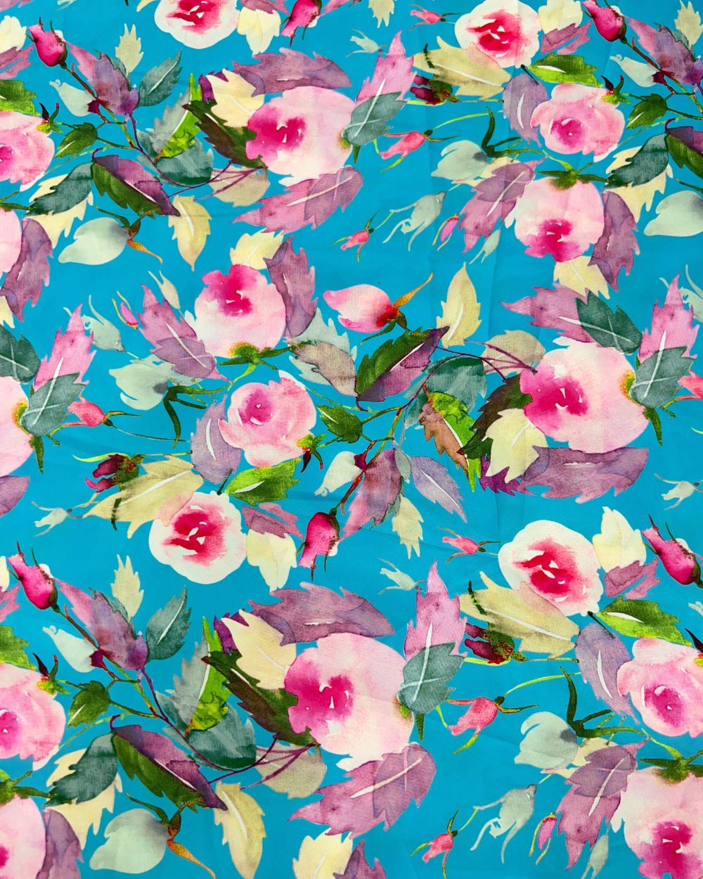 Printed California Blue Colour 44 Inches Width