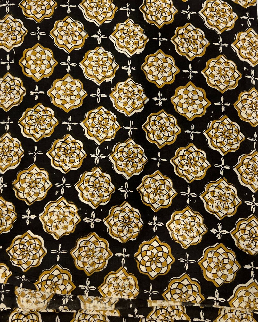 Bagru Hand Block Printed Cotton Black Colour 45 Inches Width