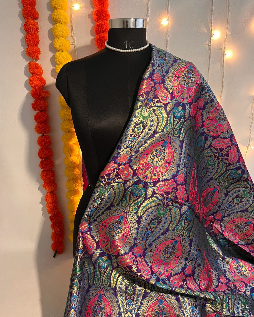 Jacquard Brocade Purple Colour 46 Inches Width