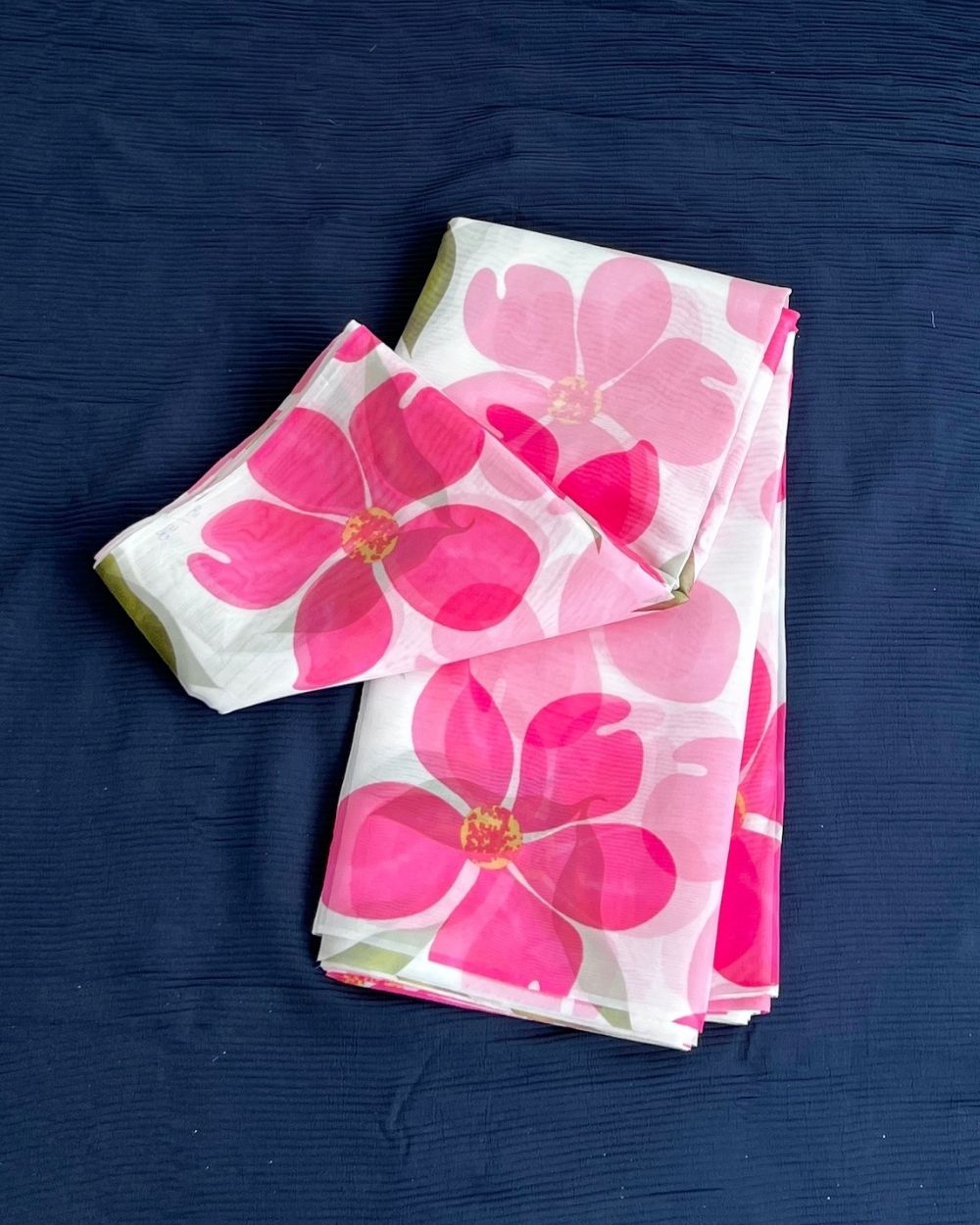 Premium Printed Organza White Colour 42 Inches Width
