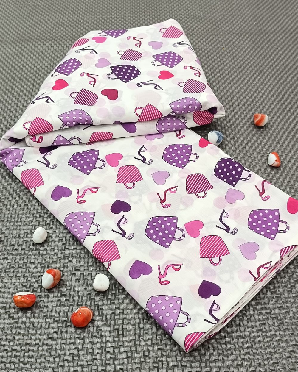 Pure Soft Printed Cotton Purple Colour 44 Inches Width