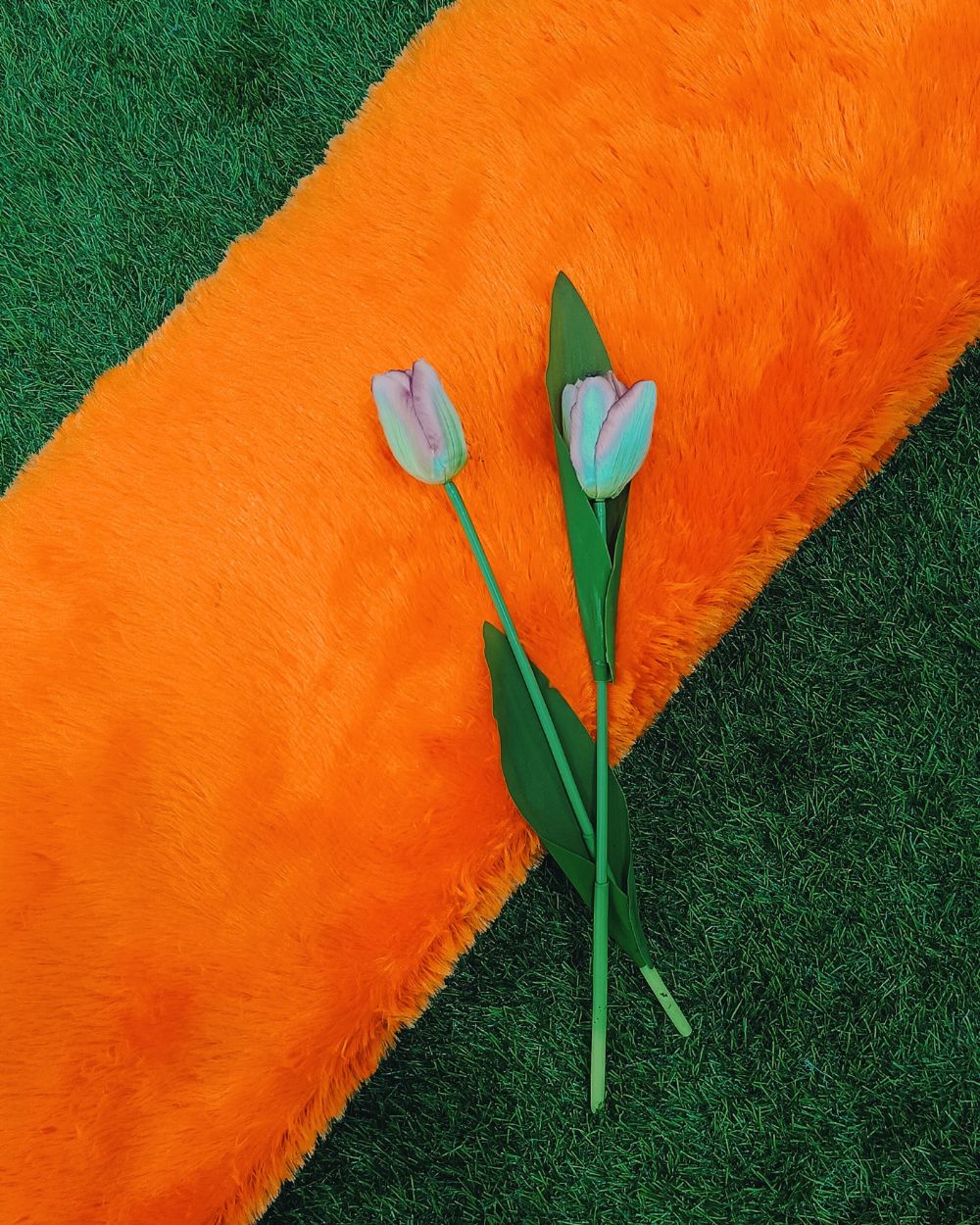 Imported Fur Orange Colour 60 Inches Width