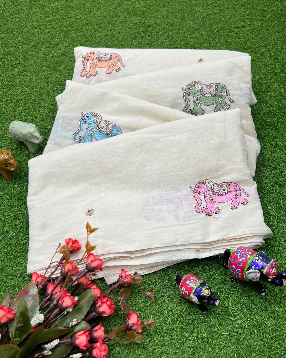 Kora Cotton Work Multicolor 45 Inches Width