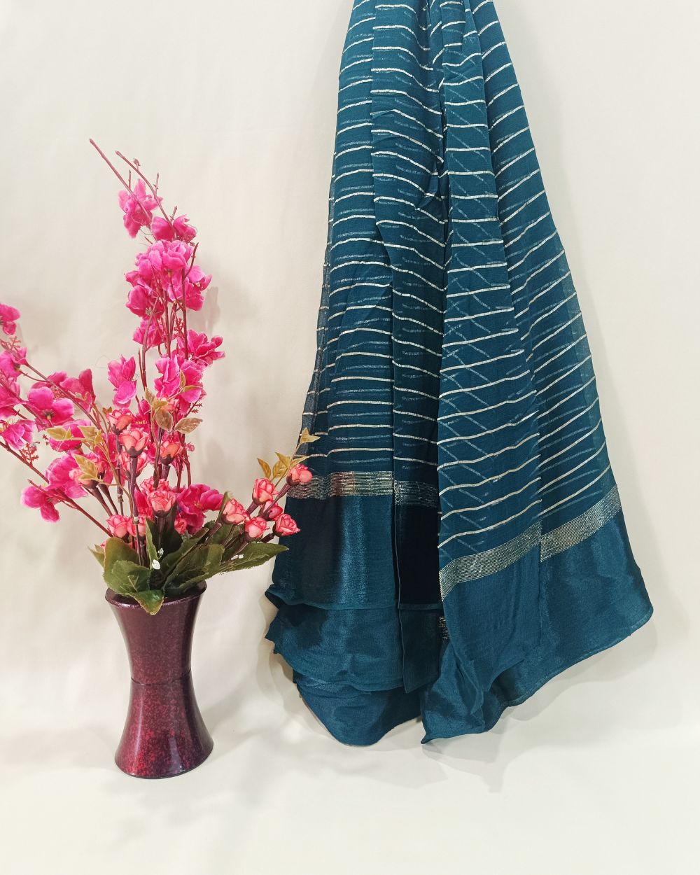 Pure Viscose Saree Without Blouse Kerosene Colour