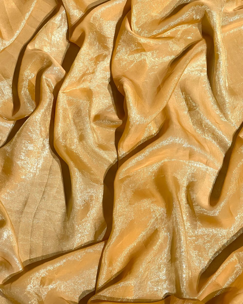 Plain Space Silk (Fendy Satin) Golden Colour 45 Inches Width