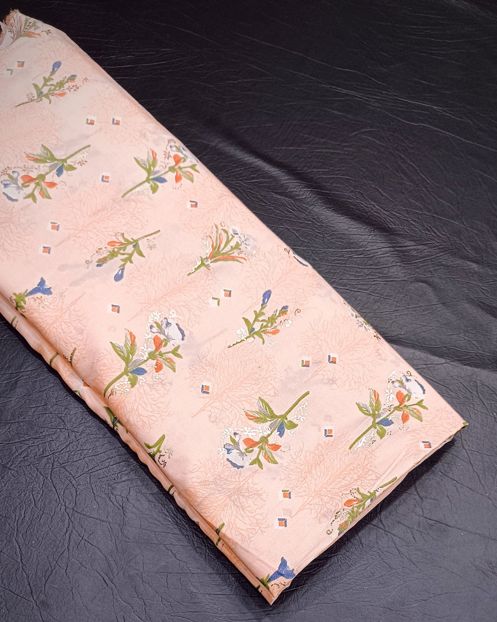 Rayon Foil Print Peach Colour 43 Inches Width