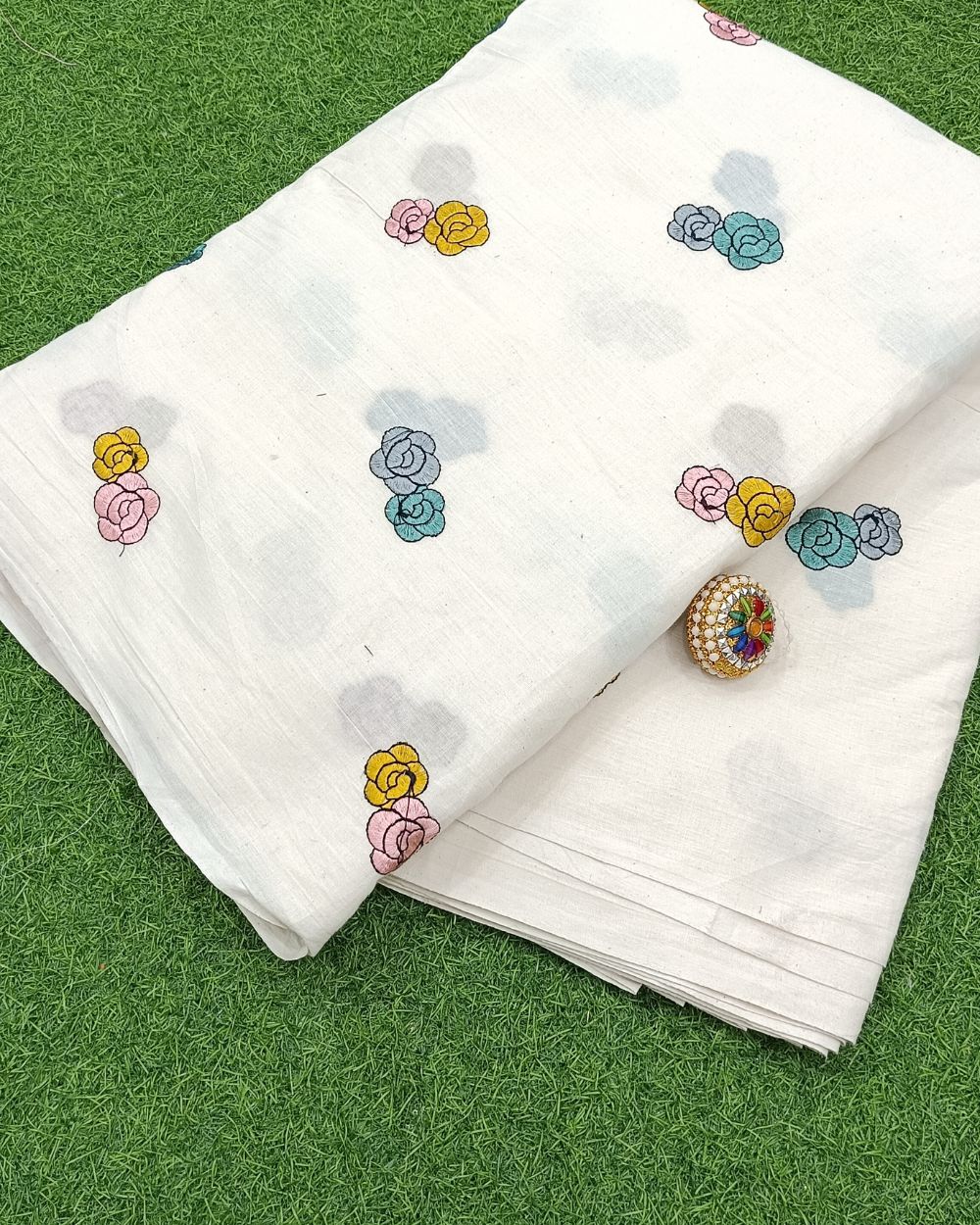 Kora Cotton Work Multicolor 45 Inches Width
