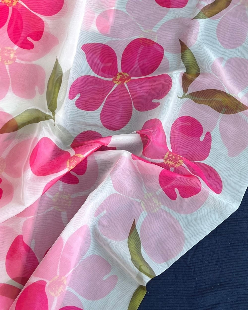 Premium Printed Organza White Colour 42 Inches Width