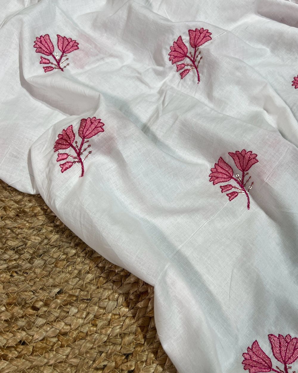 Cotton Work White Colour 44 Inches Width