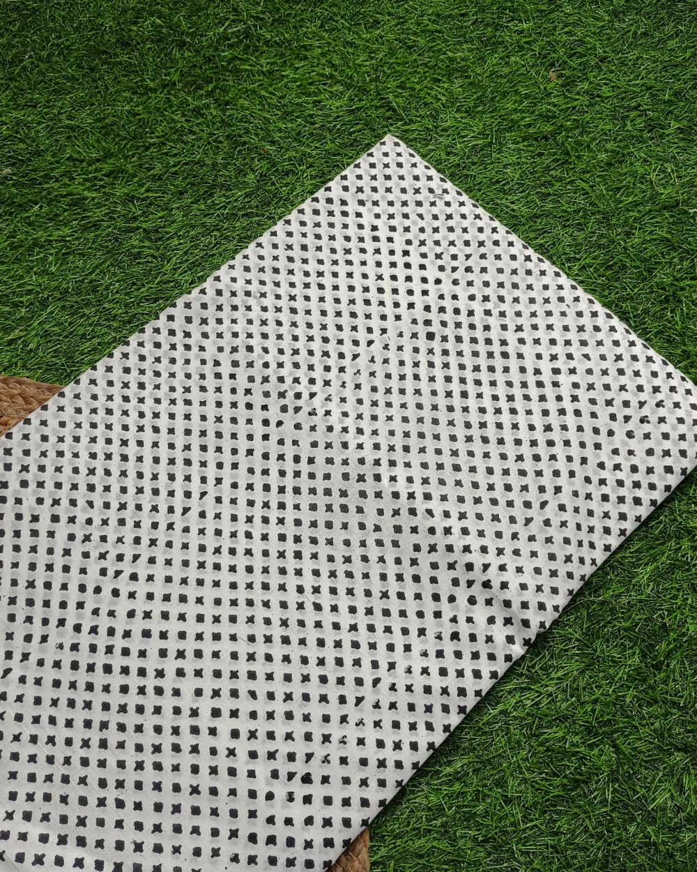 Hand Block Printed Cotton Jaipuri White Colour 44 Inches Width