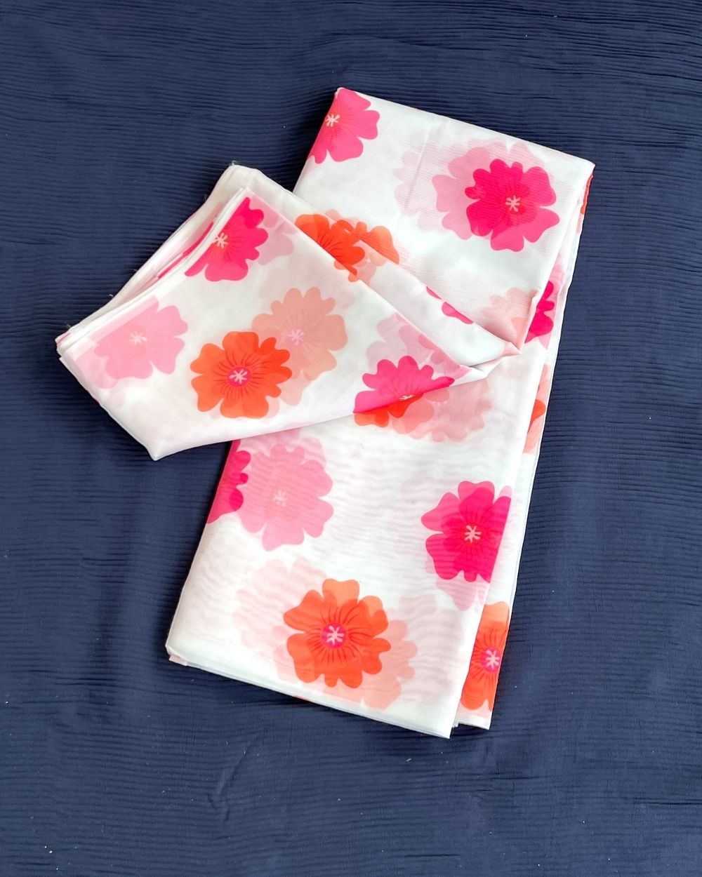 Premium Printed Organza White Colour 42 Inches Width