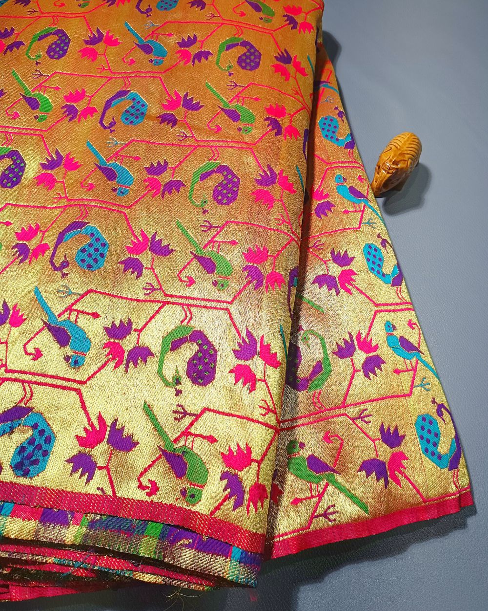 Jacquard Brocade Paithani Multicolor 44 Inches Width