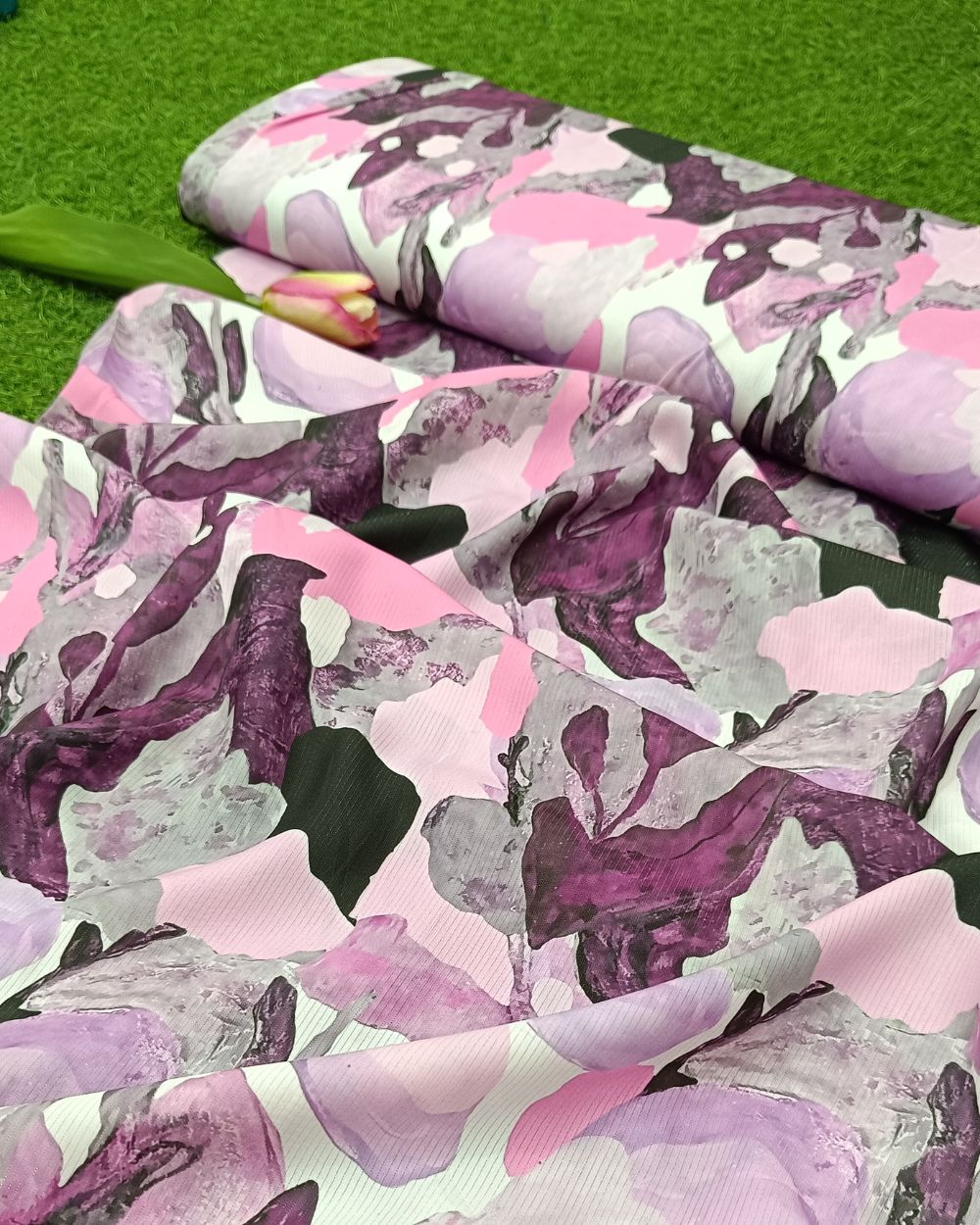 Printed Fiona La-Shimmer Pinkish- Lavender Colour 44 Inches Width