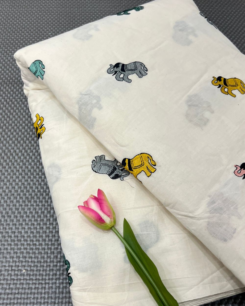 Kora Cotton Work Multicolor 45 Inches Width