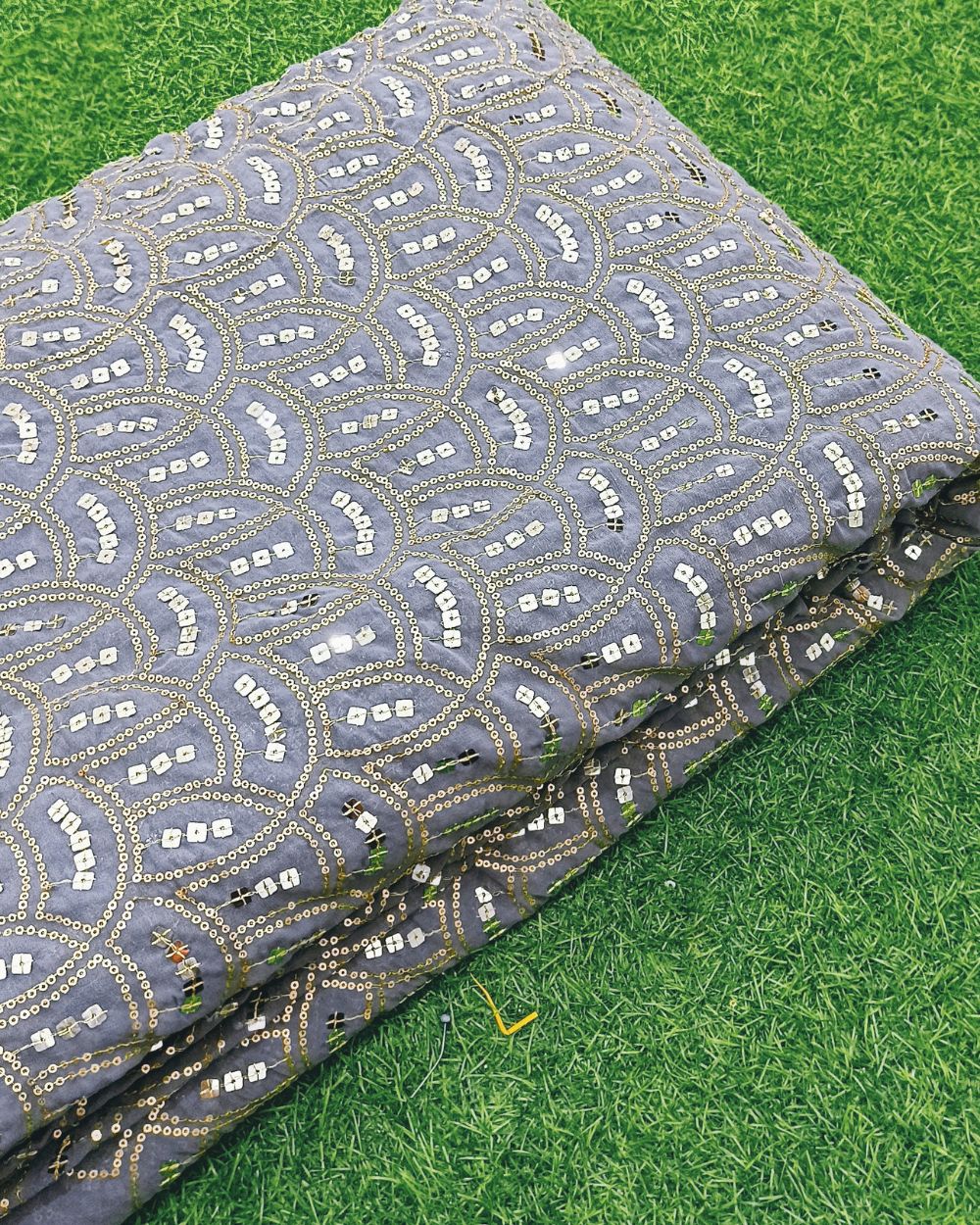 Georgette Work Grey Colour 45 Inches Width