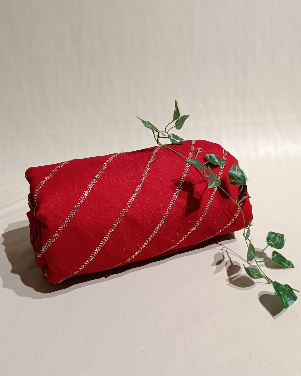 Vichitra Silk Work Red Colour 44 Inches Width