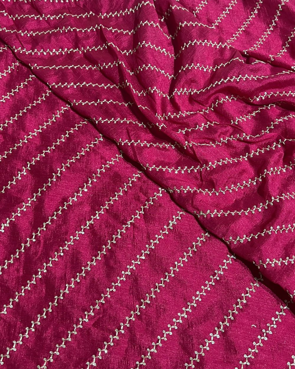 Vichitra Silk Work Hot Pink Colour 44 Inches Width