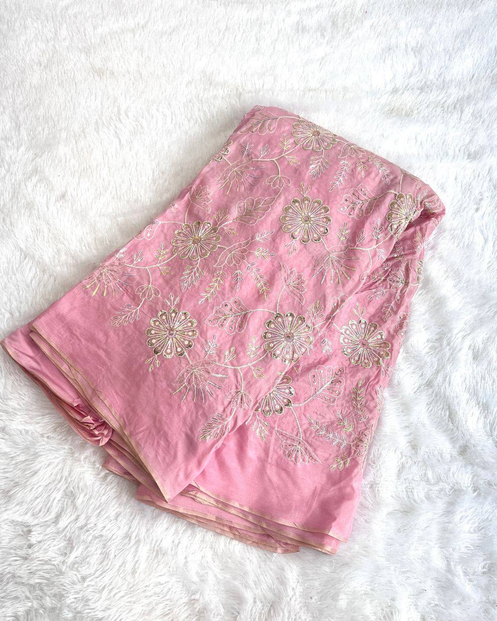 Upada Work Baby Pink Colour 44 Inches Width