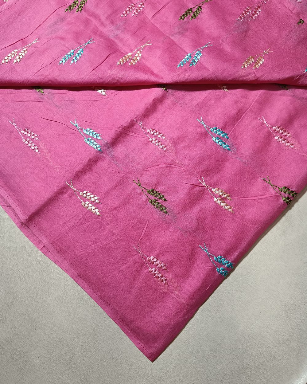 Mal Cotton with Thread Work Pink Colour 40 Inches Width