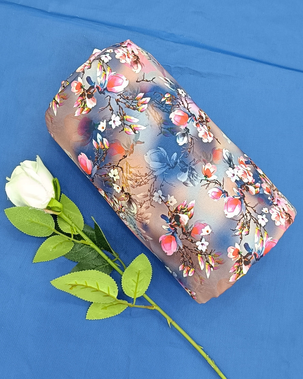 Printed Crepe Digital Peach Colour 44 Inches Width