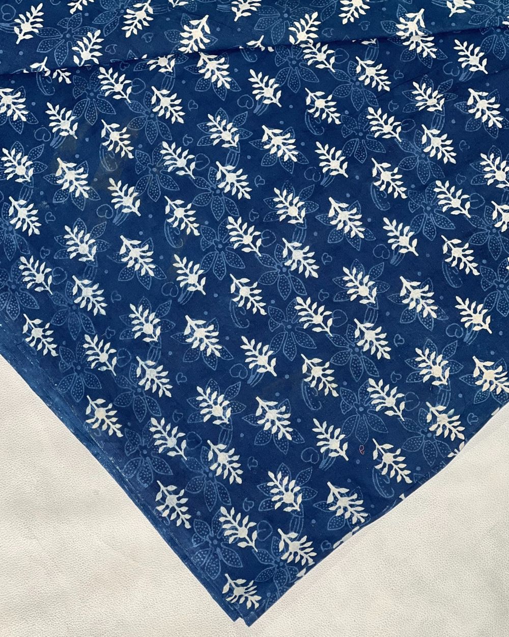 Hand Block Printed Cotton Indigo Blue Colour 44 Inches Width