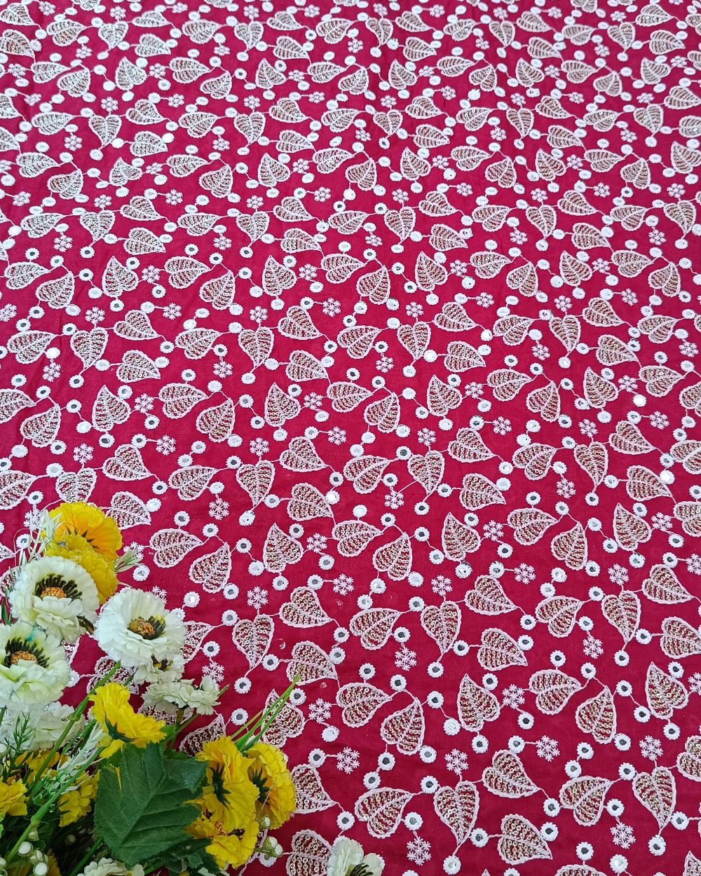 Vichitra Silk Work Dark Pink Colour 44 Inches Width