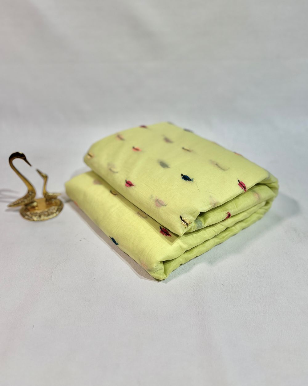 Mal Cotton with Thread Work Lemon Yellow Colour 42 Inches Width