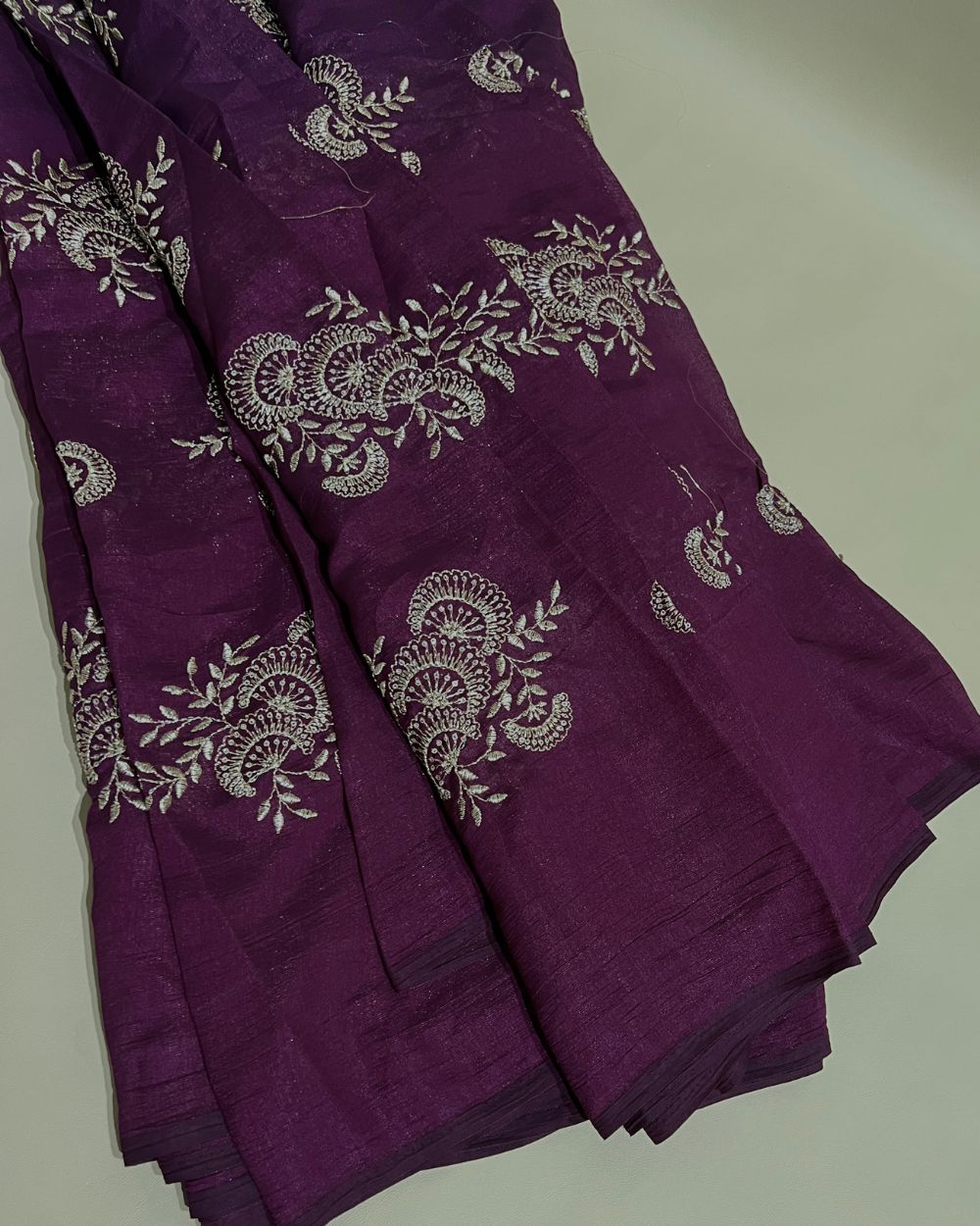 Jute Work Wine Colour 42 Inches Width