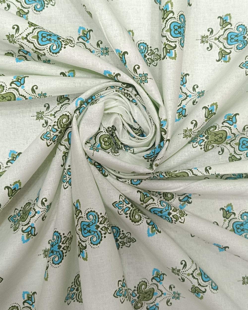 Cotton Fabric Light Pista Balaji Cutpiece