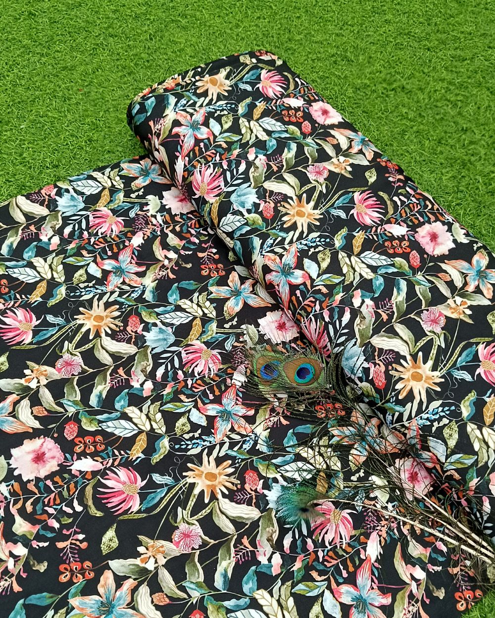 Printed Fiona Black Colour 44 Inches Width
