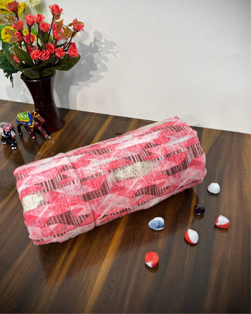 Mal Cotton with Foil Print Pink Colour 42 Inches Width