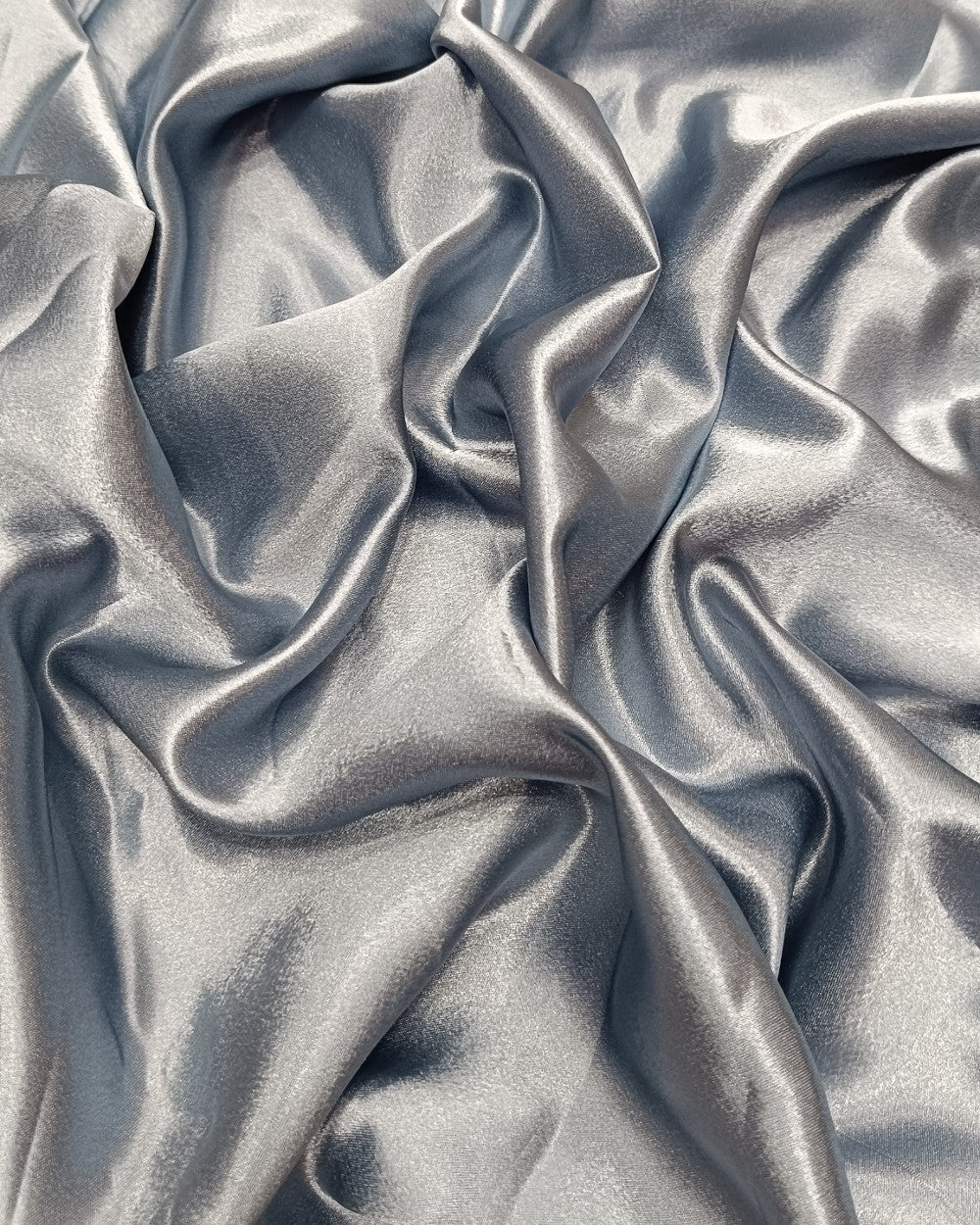 Plain German-Satin Blue Bell Grey Colour 44 Inches Width