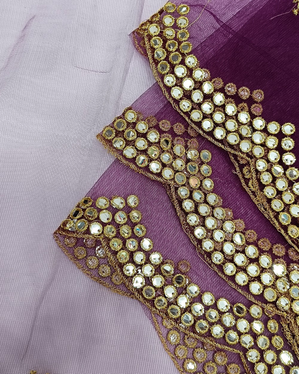 Dupatta Net Wine Colour 36 Inches Width
