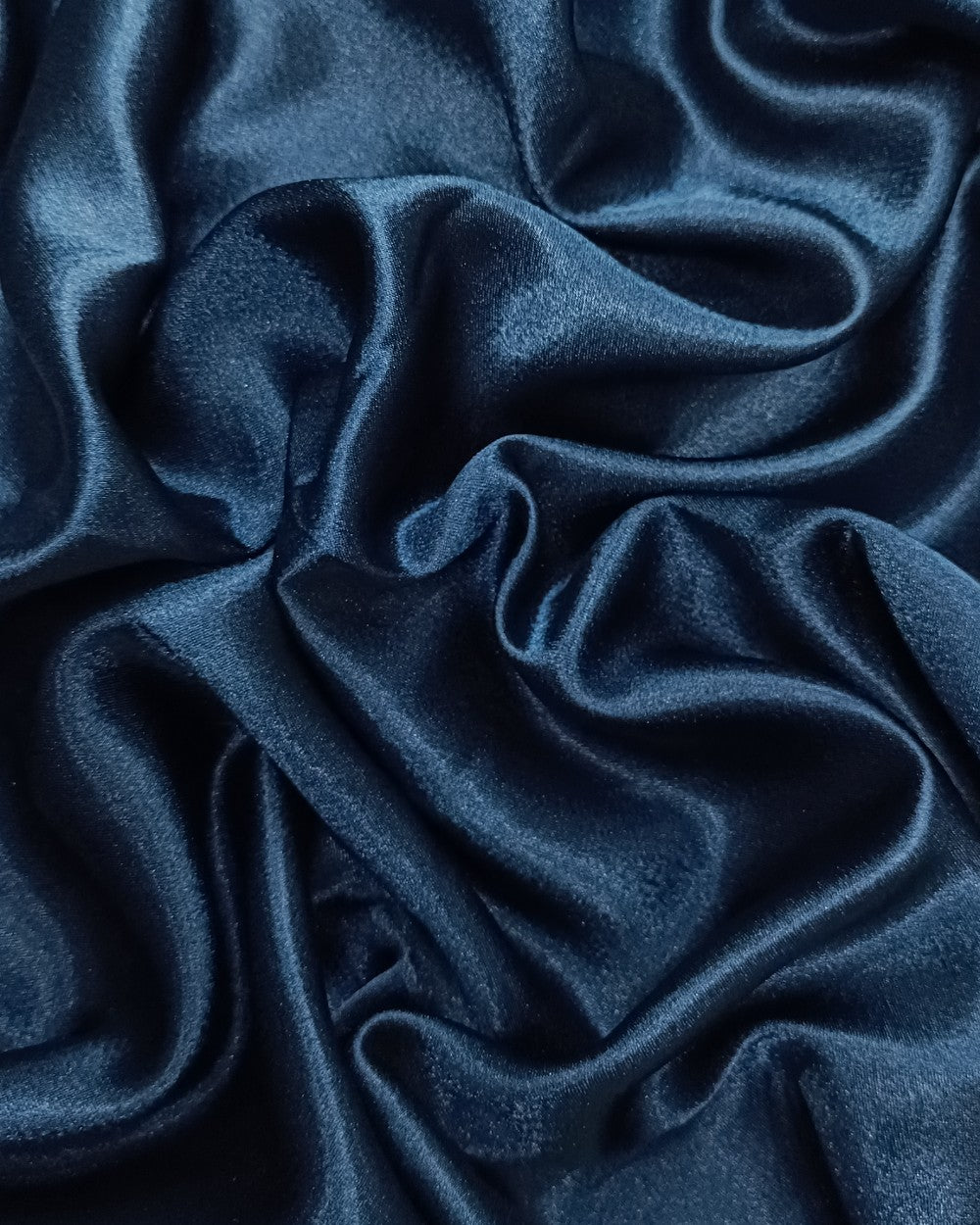 Plain German-Satin Dark Kerosene Blue Colour 44 Inches Width