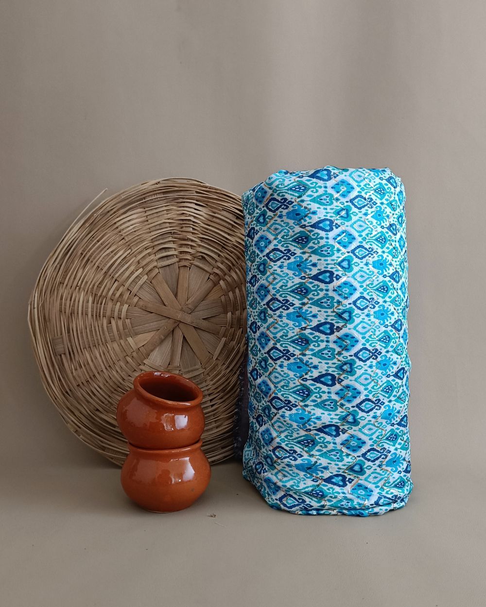 Silk Crochet Work Blue Colour 42 Inches Width