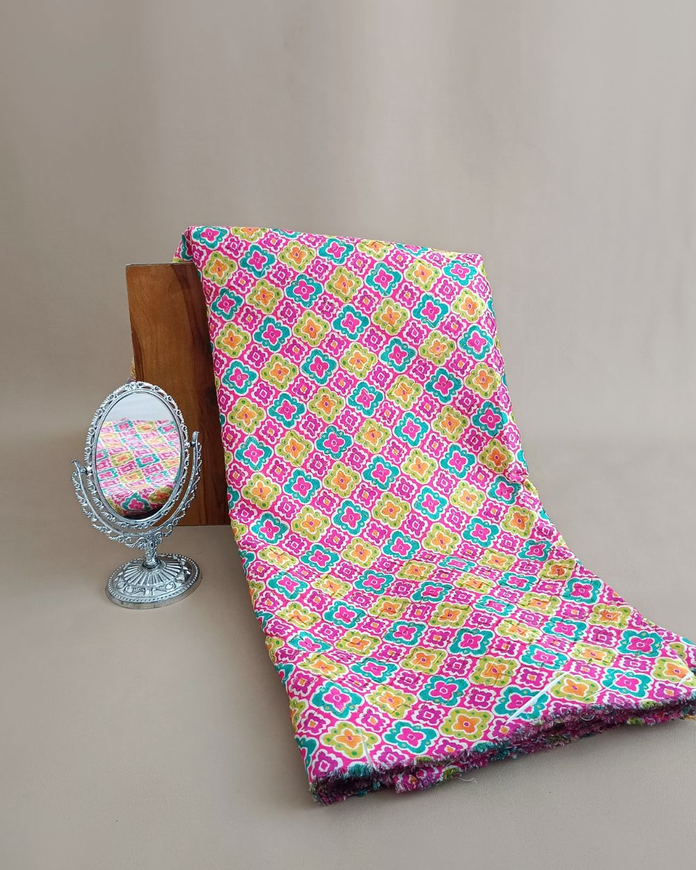Silk Crochet Work Multicolor 42 Inches Width