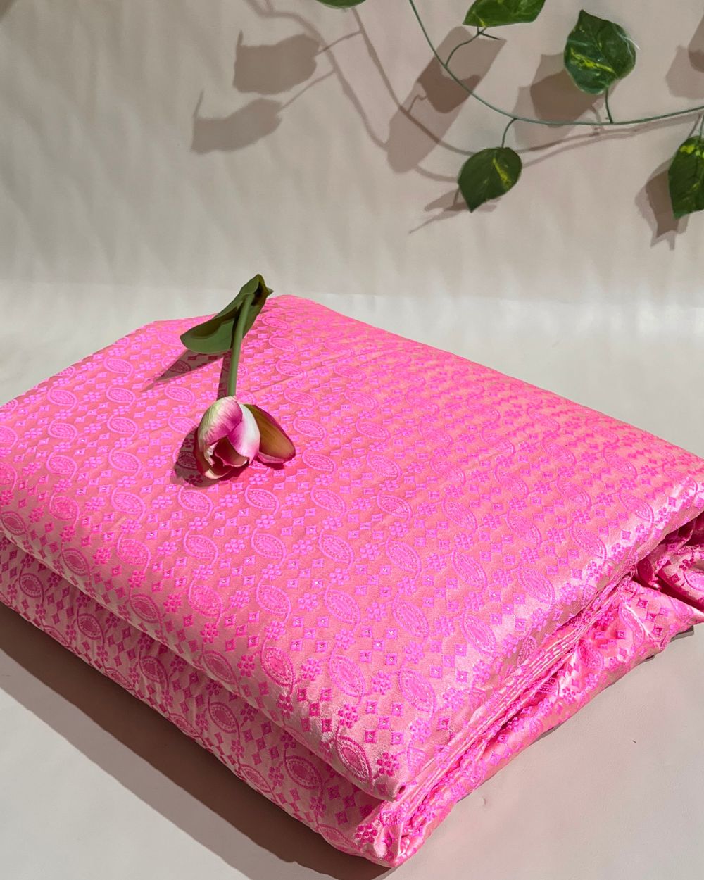 Brocade Baby Pink Colour 60 Inches Width