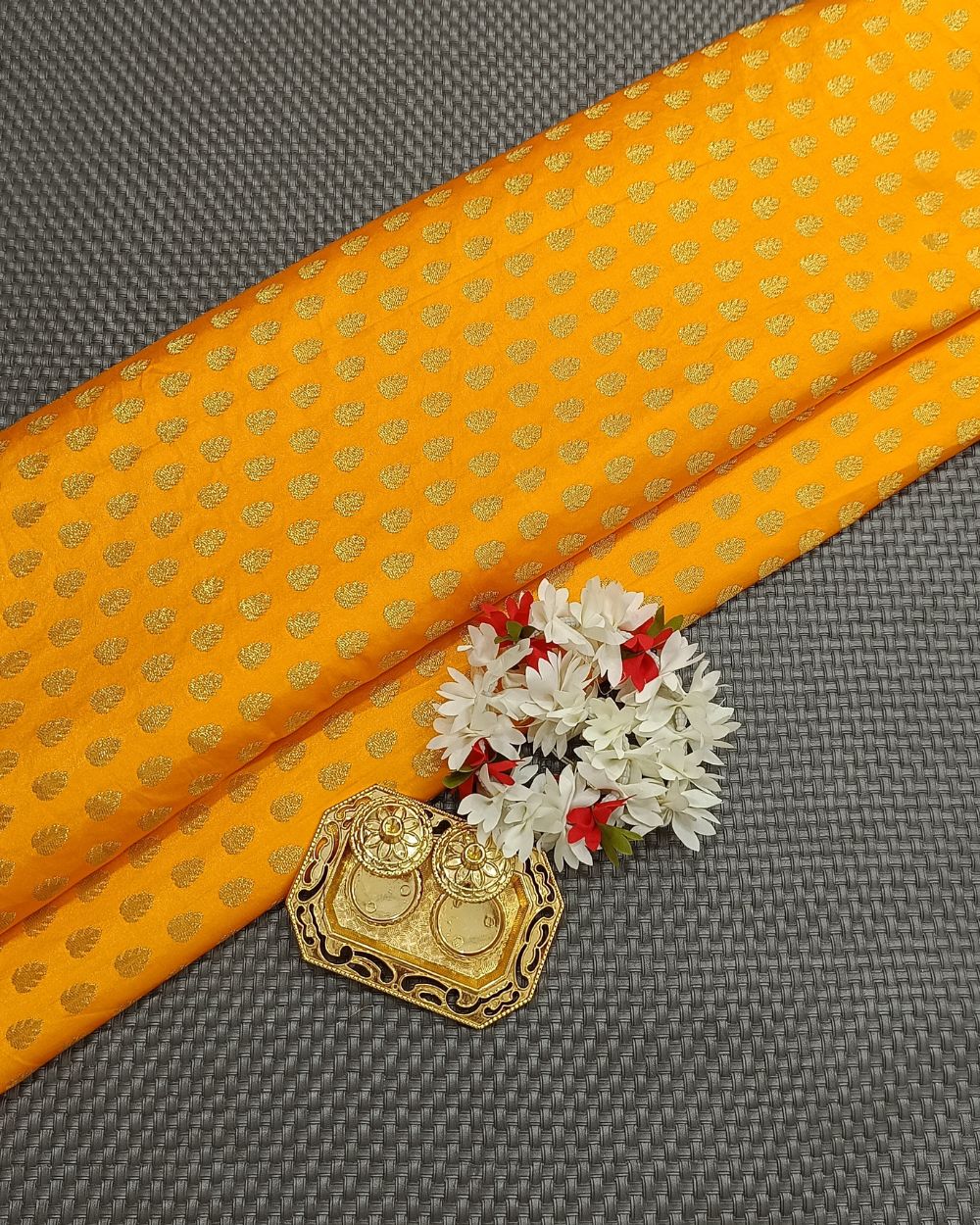 Banarasi Yellow-Orange Colour 42 Inches Width