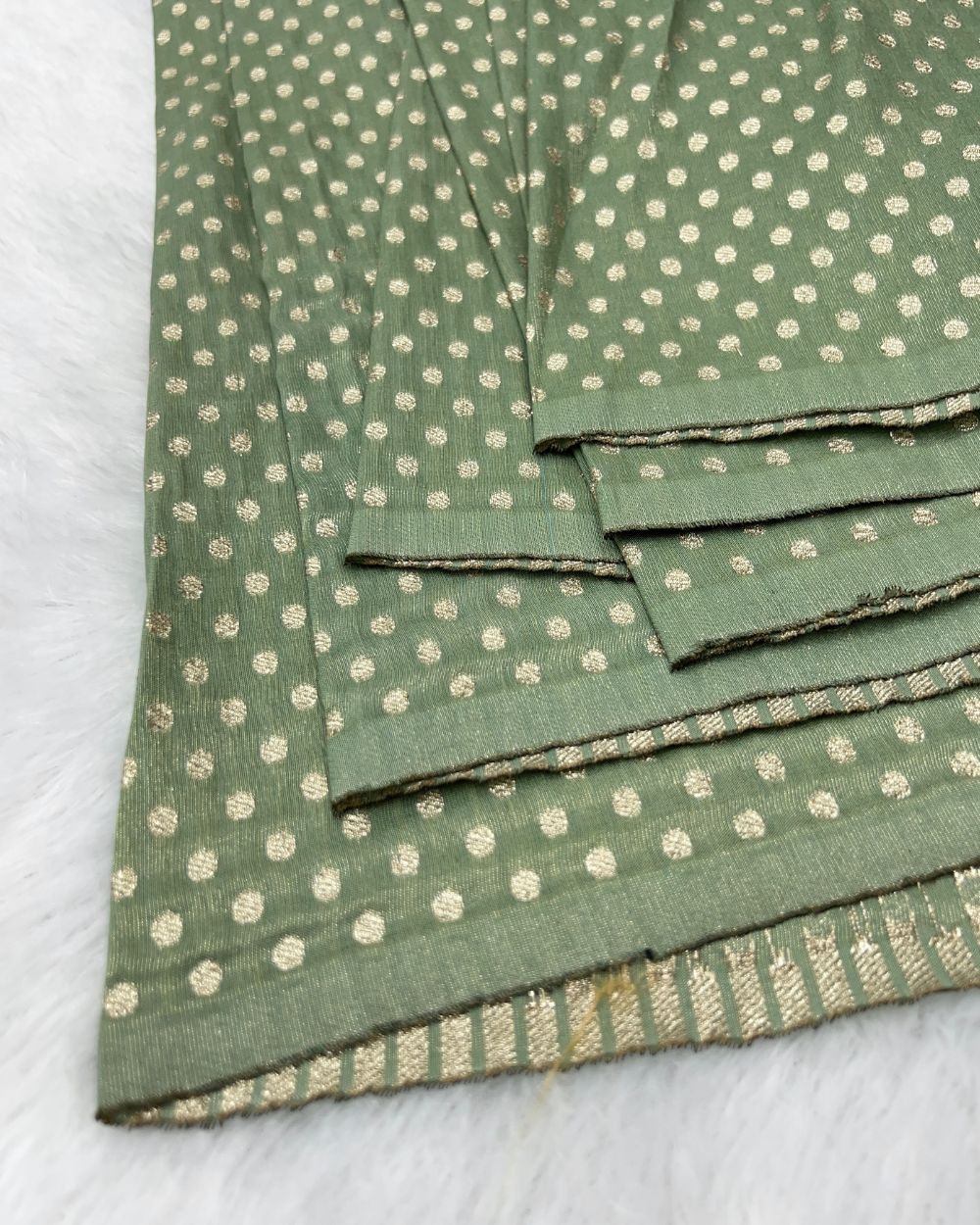 Chanderi Zari Work Pastel Green Colour 46 Inches Width