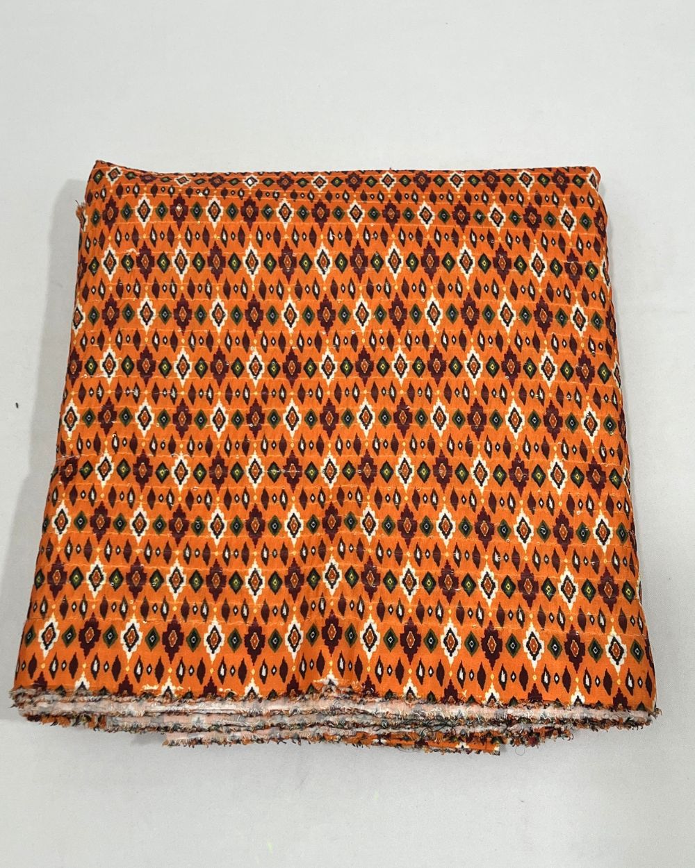 Silk Crochet Work Orange Colour 44 Inches Width