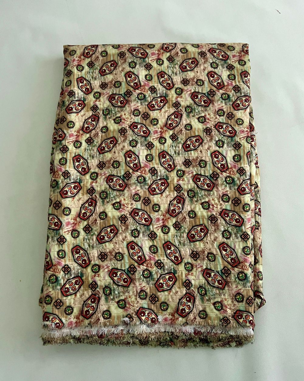 Silk Crochet Work Multicolor 44 Inches Width