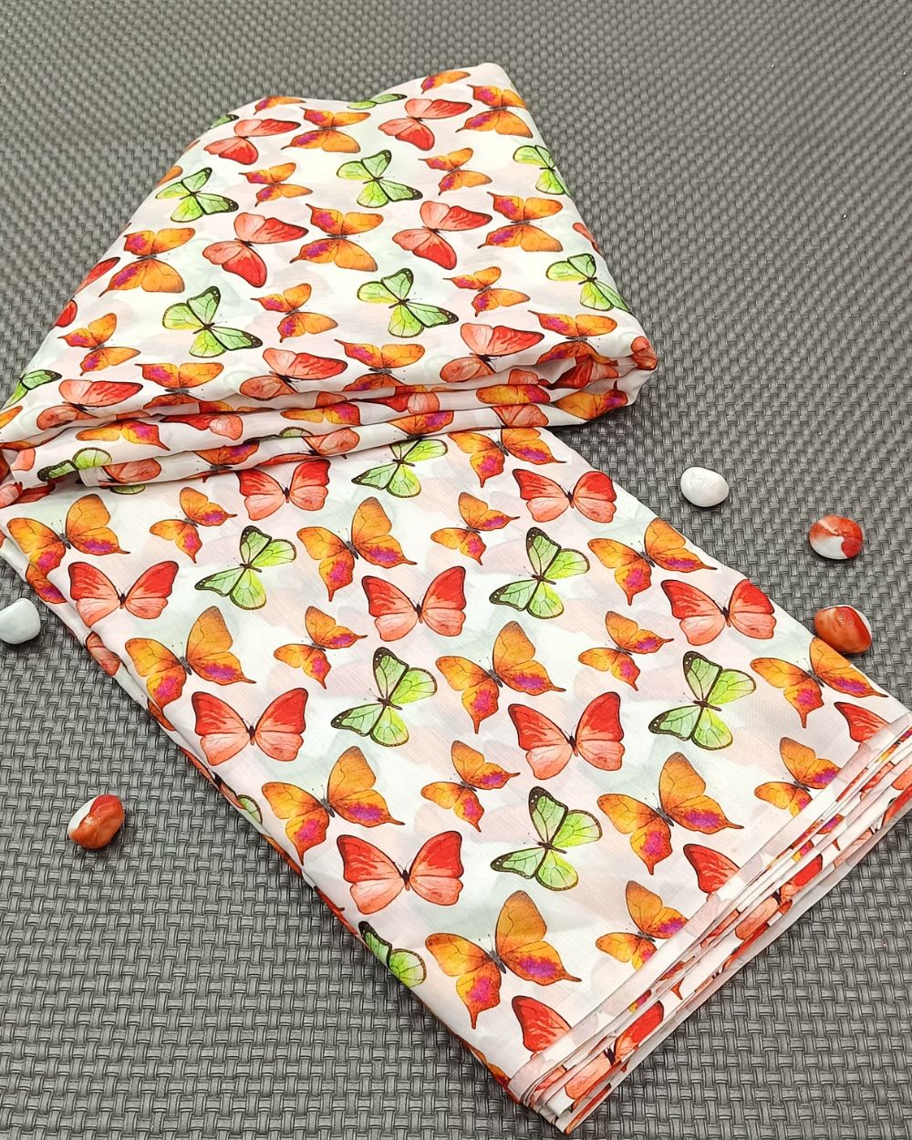 Pure Soft Printed Cotton White Colour 44 Inches Width