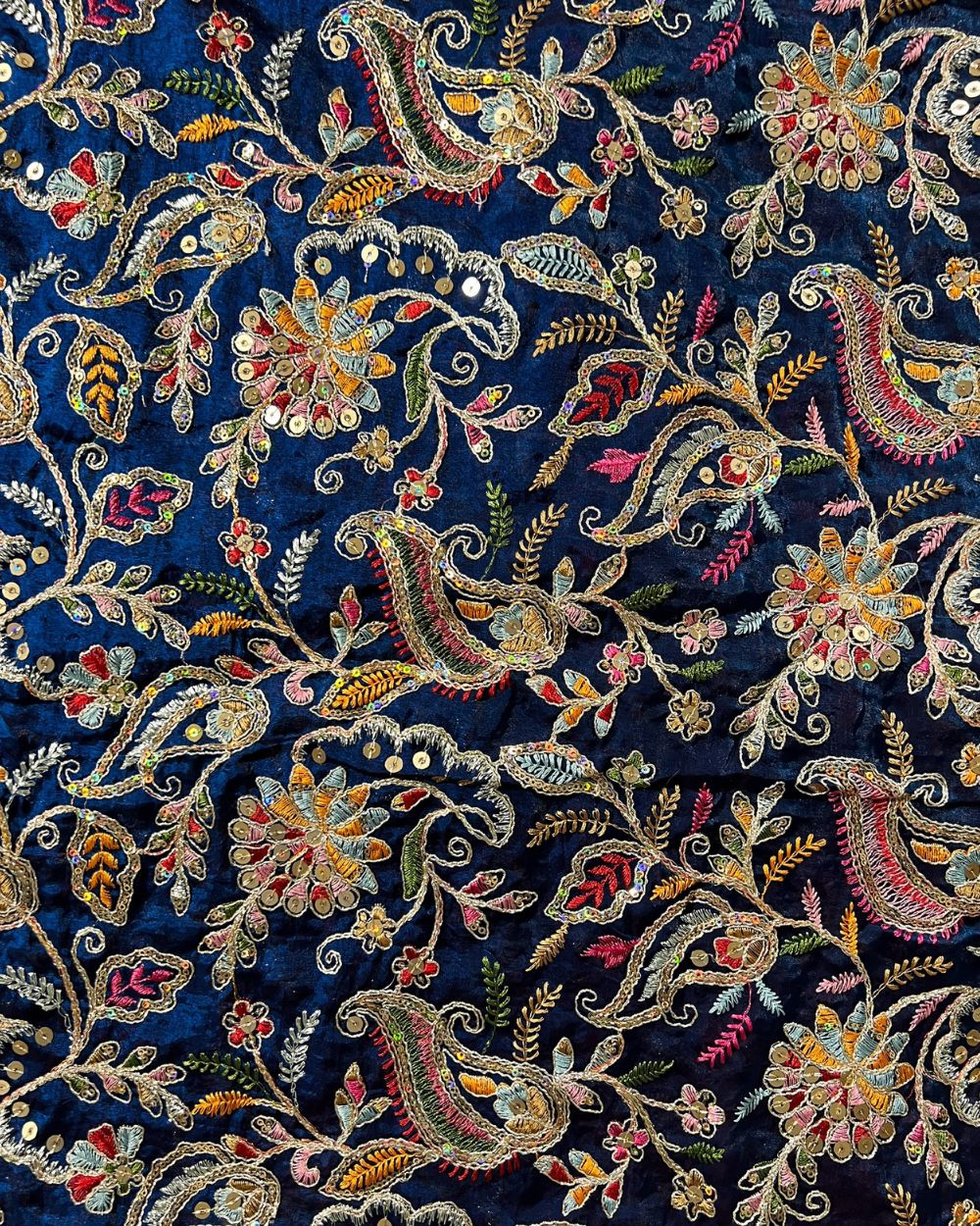 Space Silk Work Dark Kerosene Colour 42 Inches Width