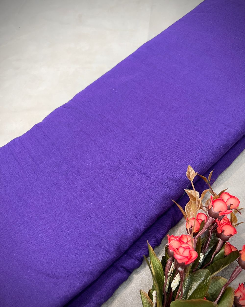 Plain Kora Cotton Purple Colour 42 Inches Width