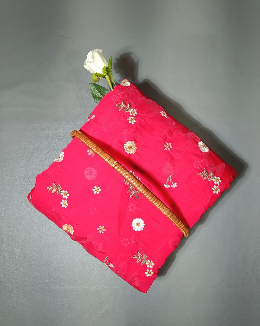 Chanderi Mal Cotton with Thread Work Pink Colour 43 Inches Width