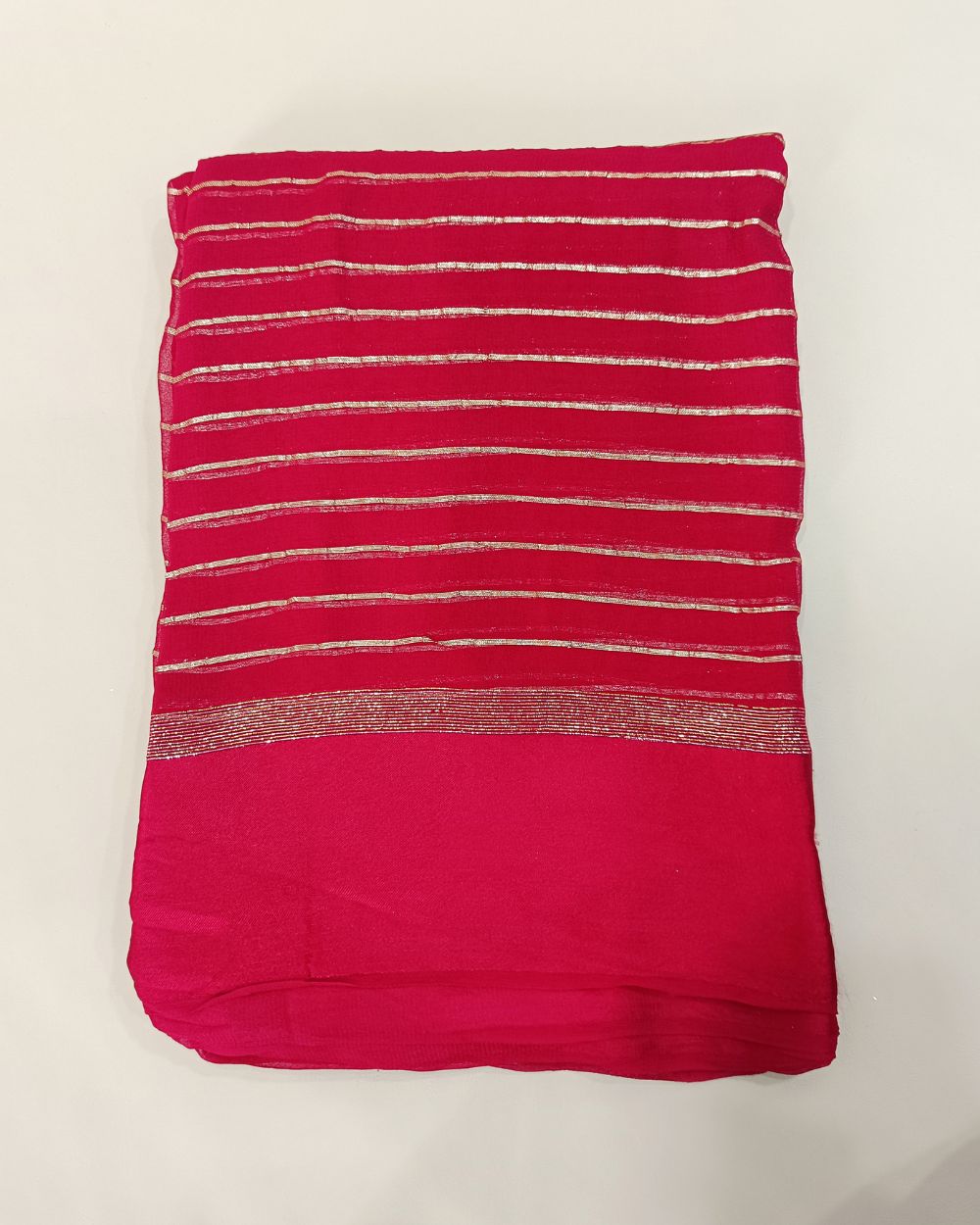 Pure Viscose Saree Without Blouse Red Colour