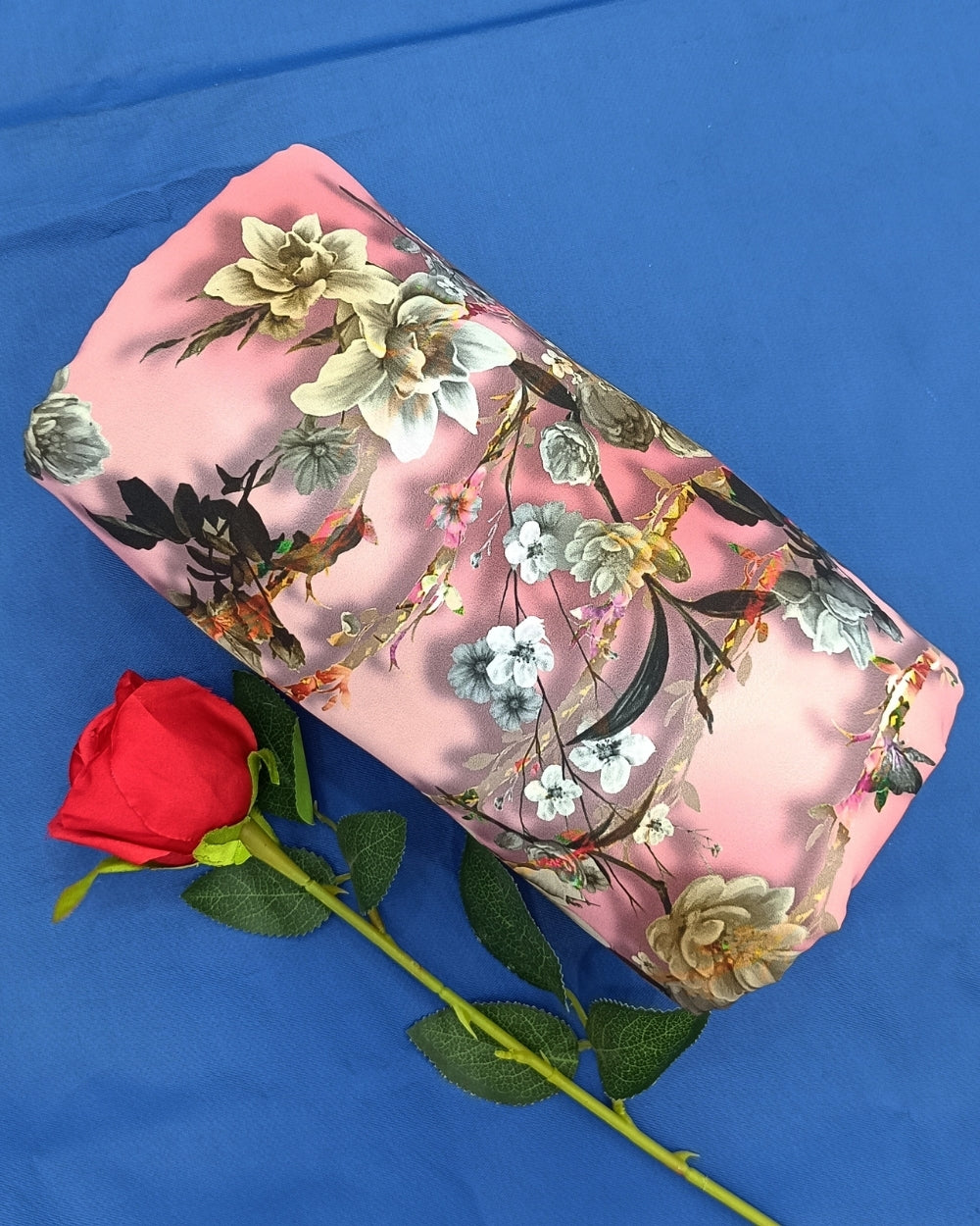 Printed Crepe Digital Peach Colour 44 Inches Width