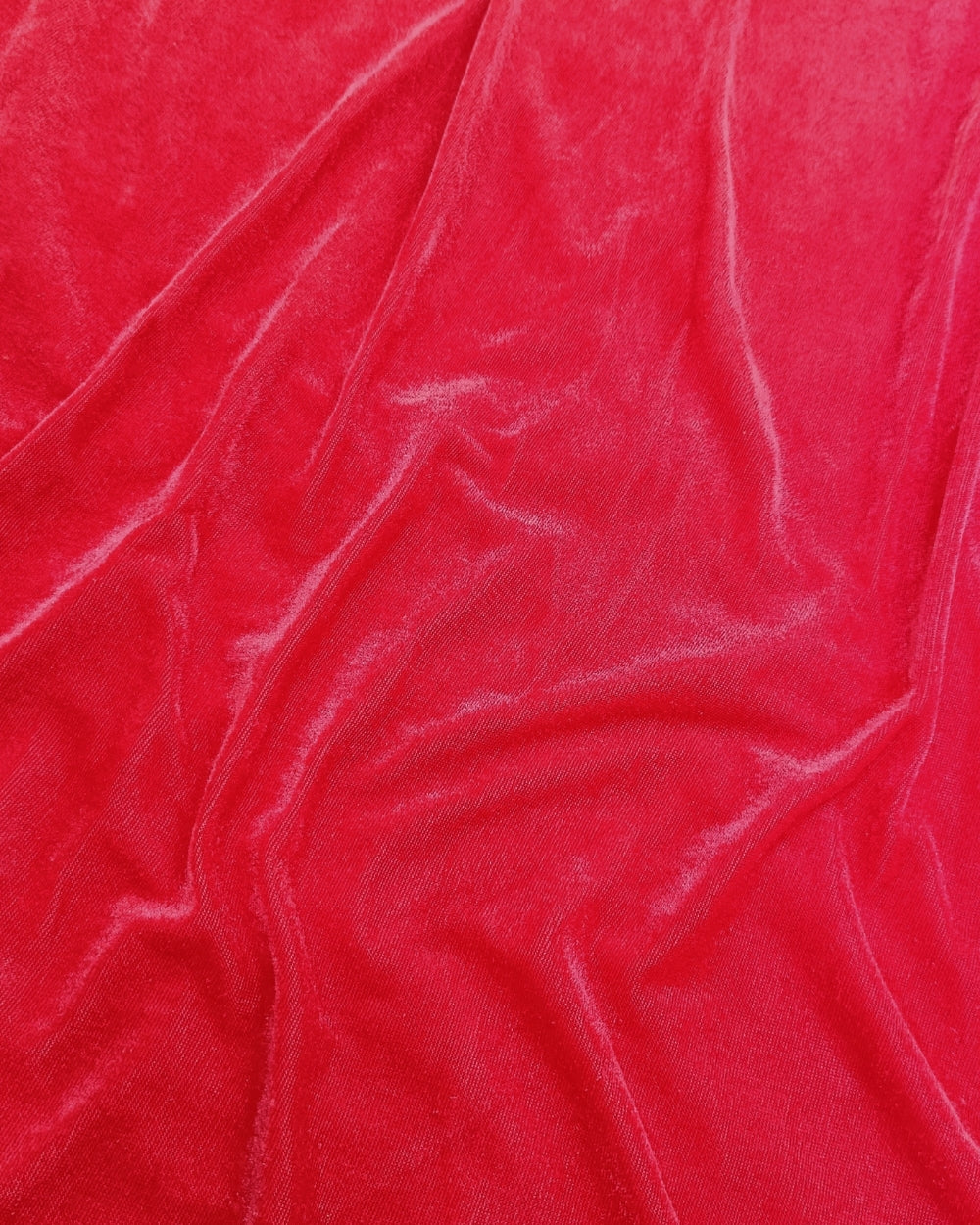 Plain Velvet Coral Red Colour 60 Inches Width